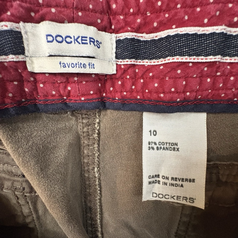 Dockers Favorite Fit Women's 10 (34.5x30.25) Brown Straight Stretch Chino Pants - Picture 3 of 9
